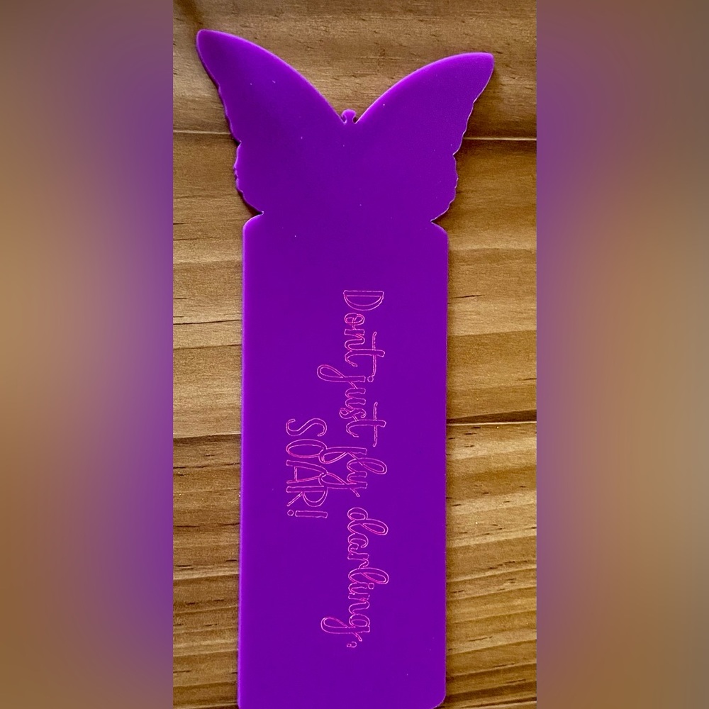Butterfly with quote bookmark